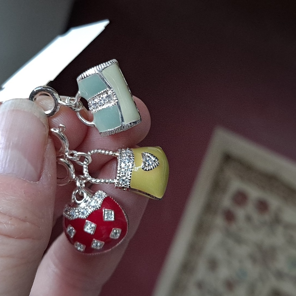 Sterling Enamel Purse Charms
